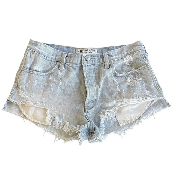 Abercrombie & Fitch Shorts Womens 4 27 blue Denim Festival Short High Rise - Picture 1 of 8